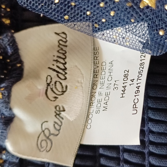 Rare Editions Navy Glitter Tulle Dress – Size 14 Kids – Excellent Condition - Picture 4 of 5